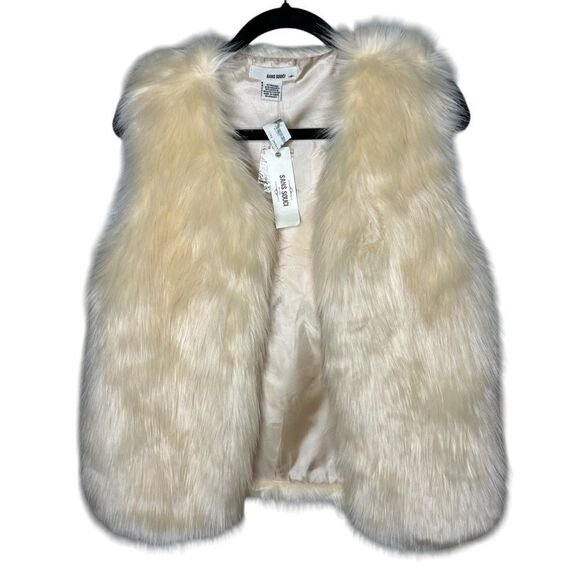New! Sans Souci Faux Fur Cream White Women’s Vest Size M Bohemian, Cowgirl - Picture 14 of 14